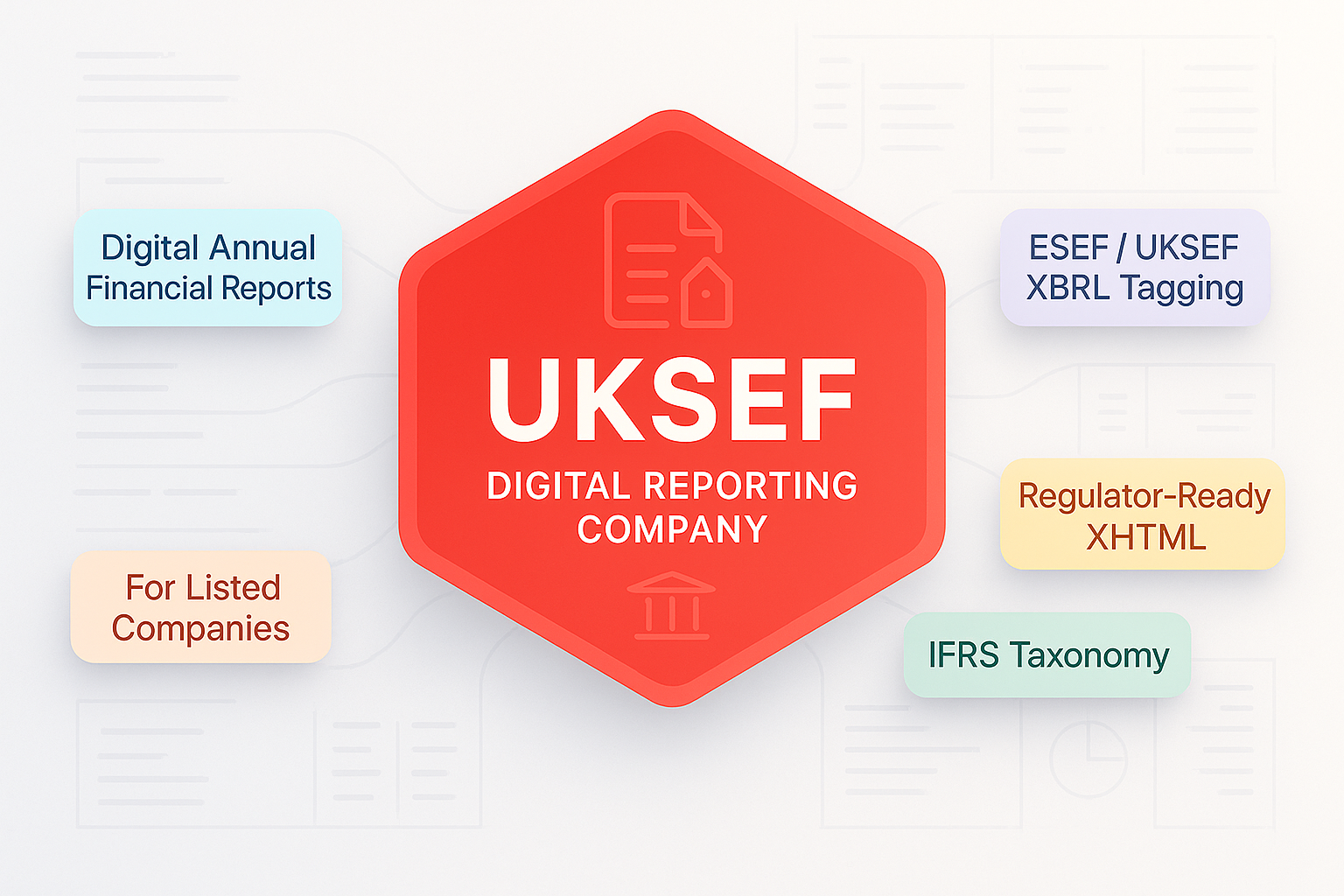 Illustration: UKSEF digital reporting for listed companies with proper tagging and extensions